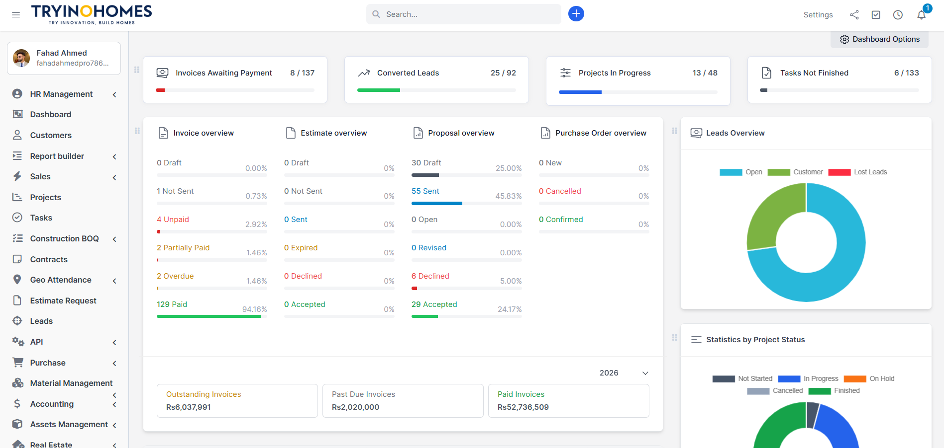 Custom ERP Solution for Construction & Real Estate Sales